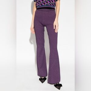 Diane Von Furstenberg Purple Boot Cut Pants - Medium